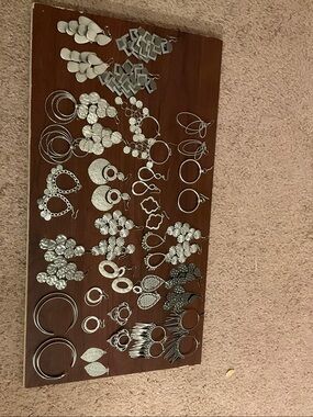 Mixed Silver-Tone Earring Lot - 20+ Pairs